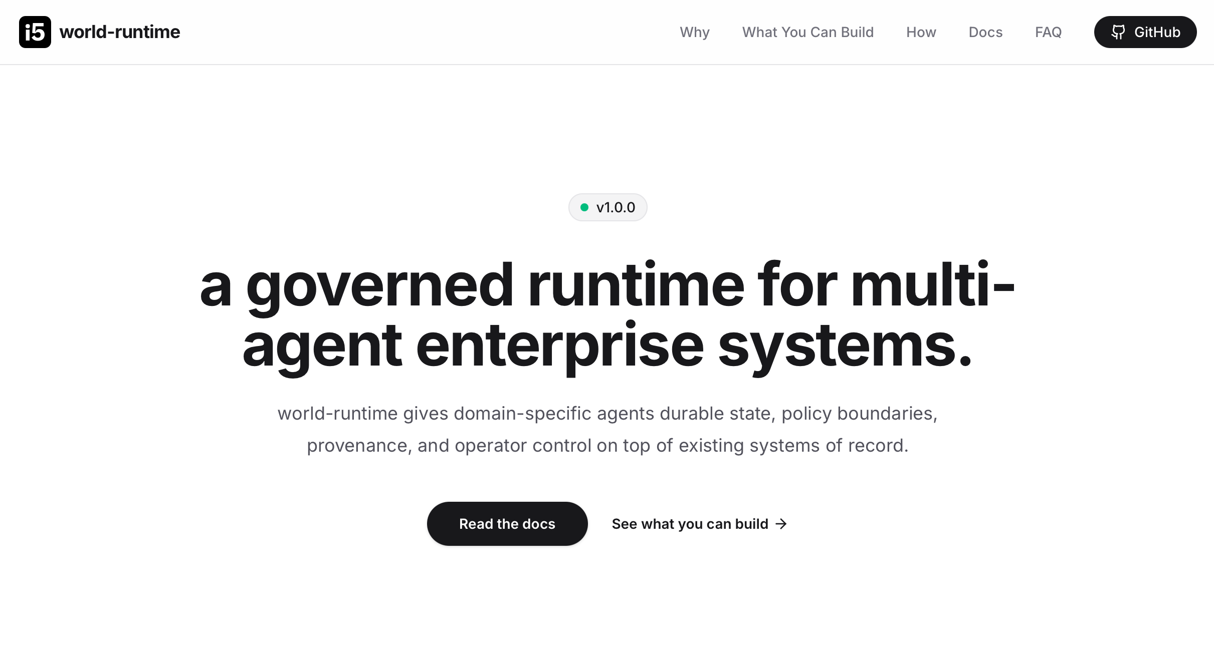 Announcing: i5 World-Runtime